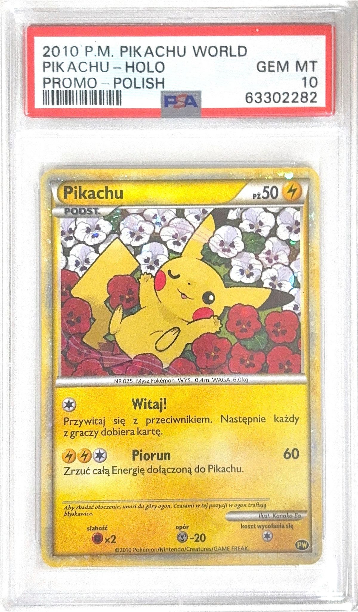 PSA 10 2010 PIKACHU WORLD PROMO POLISH 63302282