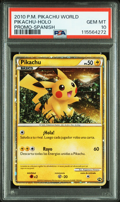 PSA 10 2010 PIKACHU WORLD PROMO SPANISH 115564272