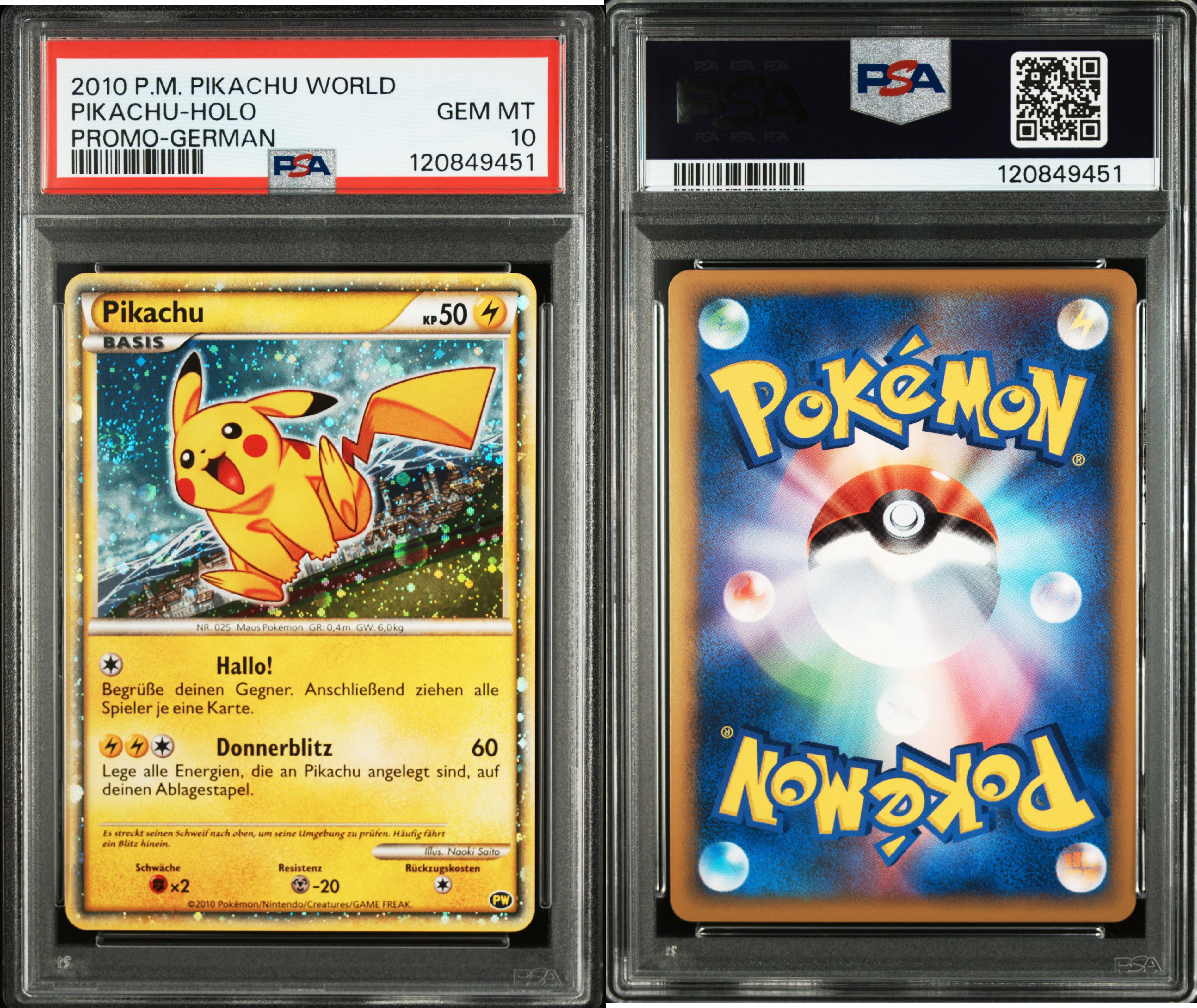 PSA 10 2010 PIKACHU WORLD PROMO SET (Set 007) 125027157